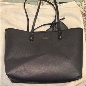 Gently Used Signature Coach Navy Reversible Leather Tote Bag